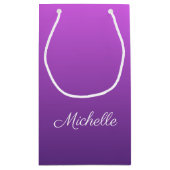 紫パーソナライズされたグラデーション スモールペーパーバッグ (裏面)