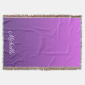紫パーソナライズされたグラデーション スローブランケット (正面)