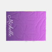 紫パーソナライズされたグラデーション フリースブランケット (正面(横))