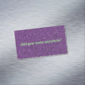 紫パーソナライズされたグリッター マグネット名刺 (インサイチュ)