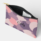 紫パーソナライズされたピンク分子トイレタリーポーチ アクセサリーポーチ (見開き)