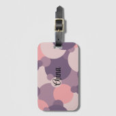 紫パーソナライズされたピンク分子ラゲッジタグ ラゲッジタグ (正面縦)