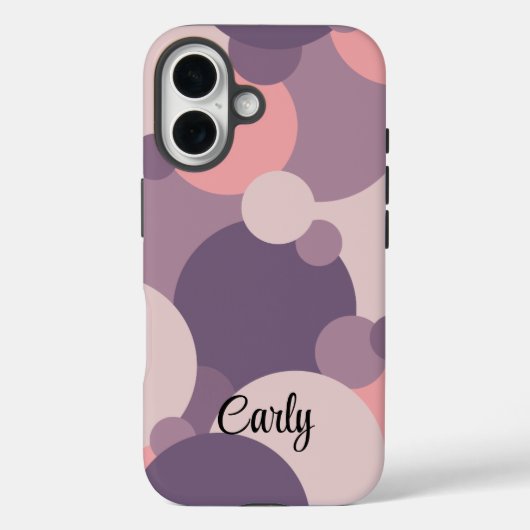 紫パーソナライズされたピンク分子iPhoneケース Case-Mate iPhoneケース (裏面)