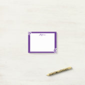 紫パーソナライズされたポストイット®注記白花 ポストイット (デスク上)