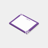 紫パーソナライズされたポストイット®注記白花 ポストイット (アングル)