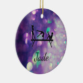 紫パーソナライズされた体操オーナメント セラミックオーナメント (右)