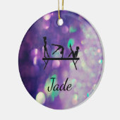 紫パーソナライズされた体操オーナメント セラミックオーナメント (左)