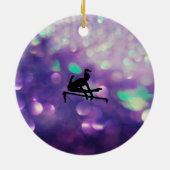 紫パーソナライズされた体操オーナメント セラミックオーナメント (裏面)