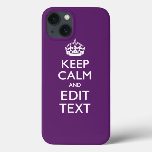 紫パーソナライズされた保のCALMおよび編集文字 Case-Mate iPhoneケース (裏面)
