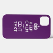 紫パーソナライズされた保のCALMおよび編集文字 Case-Mate iPhoneケース (裏面 (横))