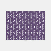 紫パーソナライズされた名毛布(ハート付) フリースブランケット (正面(横))