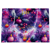 紫パーソナライズされた抱き枕付き大フェスティバル ラージペーパーバッグ (正面)