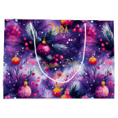 紫パーソナライズされた抱き枕付き大フェスティバル ラージペーパーバッグ (裏面)