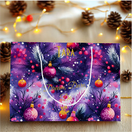 紫パーソナライズされた抱き枕付き大フェスティバル ラージペーパーバッグ