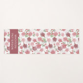 紫パーソナライズされた明るい赤紫色花フローラ ヨガマット (正面(横))