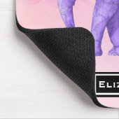 紫パーソナライズされた水彩象 マウスパッド (コーナー)