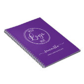 紫パーソナライズされた王室のと白のビジネス・ロゴ ノートブック (右側)