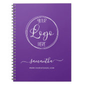 紫パーソナライズされた王室のと白のビジネス・ロゴ ノートブック (正面)
