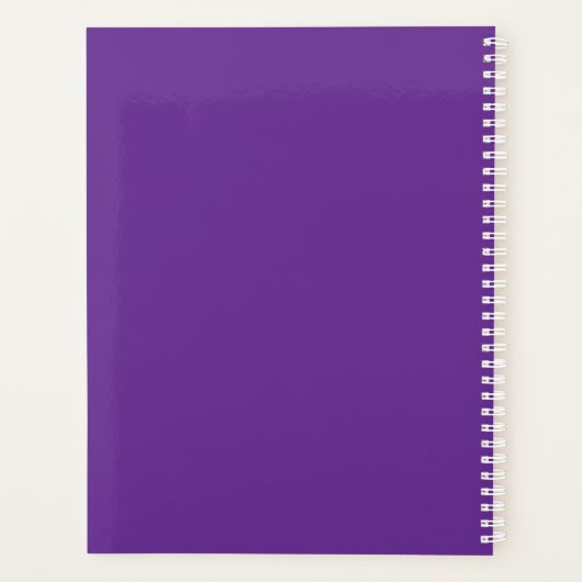 紫パーソナライズされた王室のと白のビジネス・ロゴ プランナー手帳 (裏面)