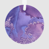 紫パーソナライズされた白水彩曼荼羅 オーナメント (裏面)