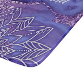 紫パーソナライズされた白水彩曼荼羅 カッティングボード (角)