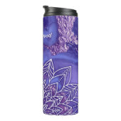 紫パーソナライズされた白水彩曼荼羅 タンブラー (回転右)