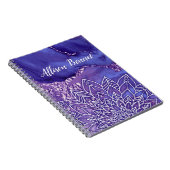 紫パーソナライズされた白水彩曼荼羅 ノートブック (右側)