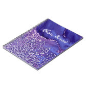 紫パーソナライズされた白水彩曼荼羅 ノートブック (左側)