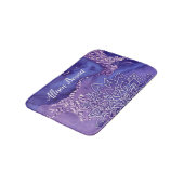 紫パーソナライズされた白水彩曼荼羅 バスマット (アングル)
