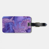 紫パーソナライズされた白水彩曼荼羅 ラゲッジタグ (裏面横)