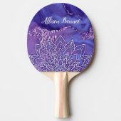 紫パーソナライズされた白水彩曼荼羅 卓球ラケット (正面)