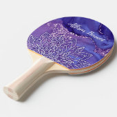 紫パーソナライズされた白水彩曼荼羅 卓球ラケット (正面アングル)