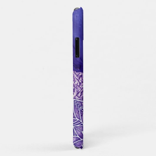 紫パーソナライズされた白水彩曼荼羅 Case-Mate iPhoneケース (裏面/右)