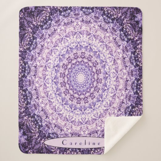 紫パーソナライズされた石曼荼羅 シェルパブランケット (正面)