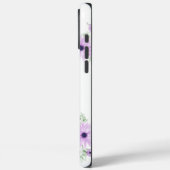 紫パーソナライズされた緑、水色の花 Case-Mate iPhoneケース (裏面 / 左)