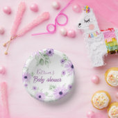 紫パーソナライズされた色の水色の花 ペーパーボウル (パーティー)