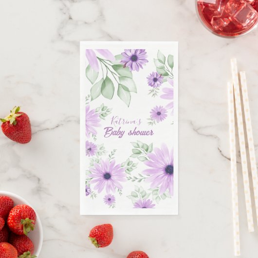 紫パーソナライズされた色の花赤ちゃんシャワー (インサイチュ)
