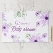 紫パーソナライズされた色の花赤ちゃんシャワー ペーパーパッド (インサイチュ)
