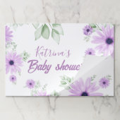 紫パーソナライズされた色の花赤ちゃんシャワー ペーパーパッド (折り畳み)