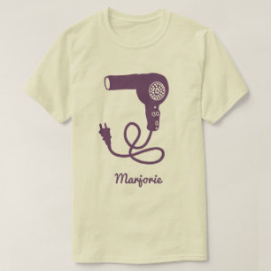 紫パーソナライズされた色レトロ乾燥吹機 Tシャツ