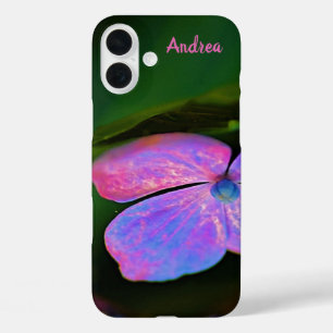 紫パーソナライズされた花アップルiPhoneケース iPhone 16 Plusケース