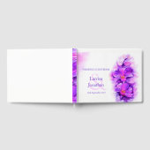 紫パーソナライズされた蘭ア結婚ートのゲストブック ゲストブック (全面)