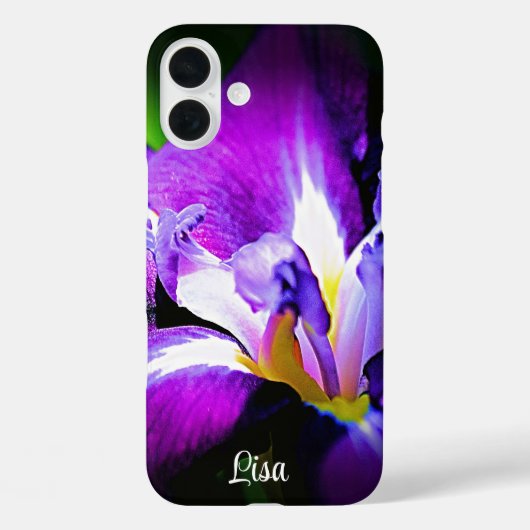 紫パーソナライズされた虹彩花iPhoneケース Case-Mate iPhoneケース (裏面)