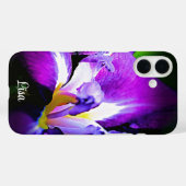 紫パーソナライズされた虹彩花iPhoneケース Case-Mate iPhoneケース (裏面 (横))