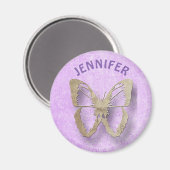 紫パーソナライズされた蝶の冷凍機磁石 マグネット (正面/裏面)