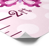 紫パーソナライズされた蝶の成長図 ポスター (角)