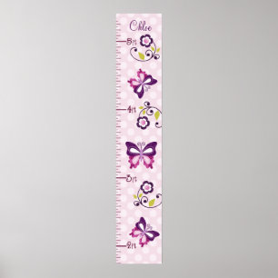 紫パーソナライズされた蝶の成長図 ポスター