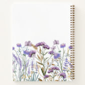 紫パーソナライズされた野花フローラレシピ本 ノートブック (裏面)