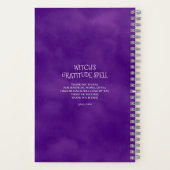 紫パーソナライズされた魔女の感謝の呪文 ノートブック (裏面)