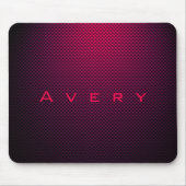 紫パーソナライズされた黒炭素繊維パターン（の模様が）ある マウスパッド (正面)